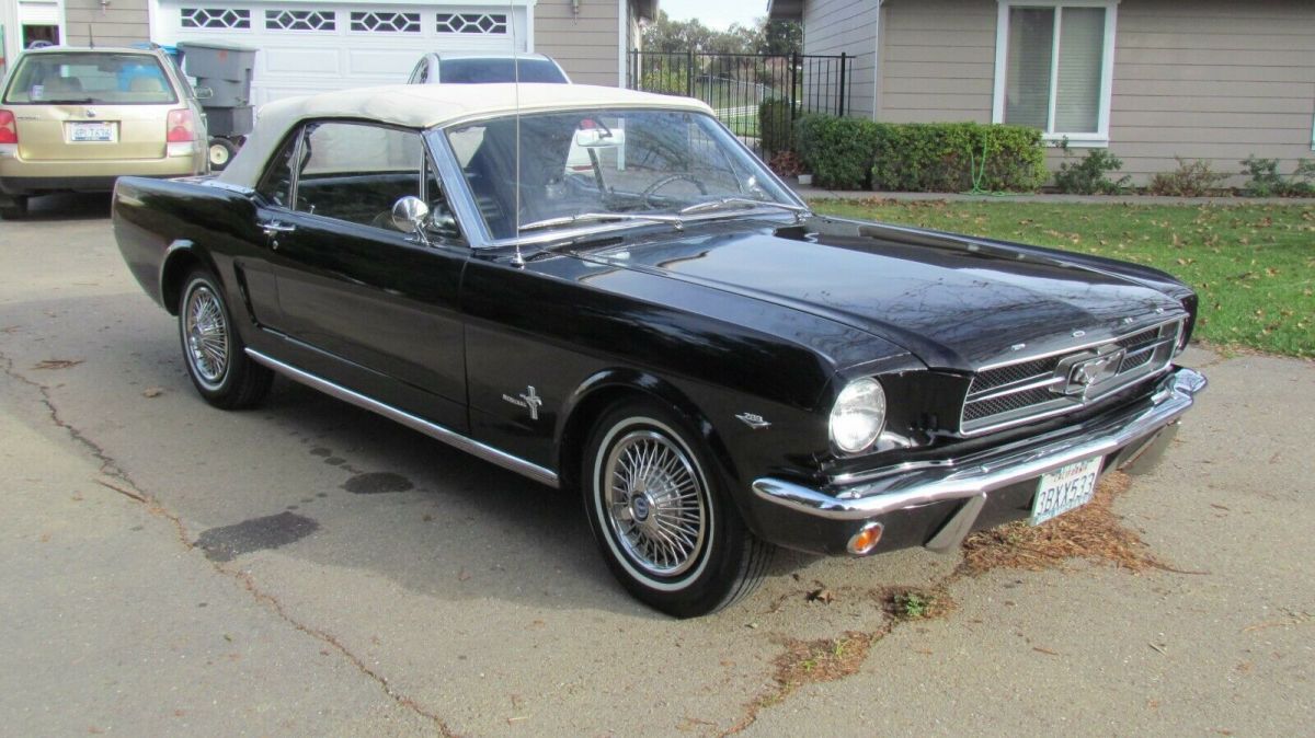 1964 1/2 ford mustang convertible d-code factory raven black daily driver