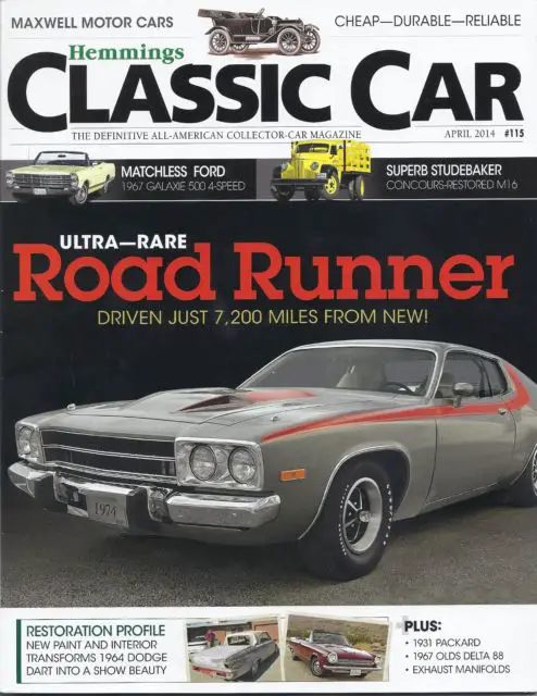 unrestored 1974 plymouth road runner 7,400 original miles