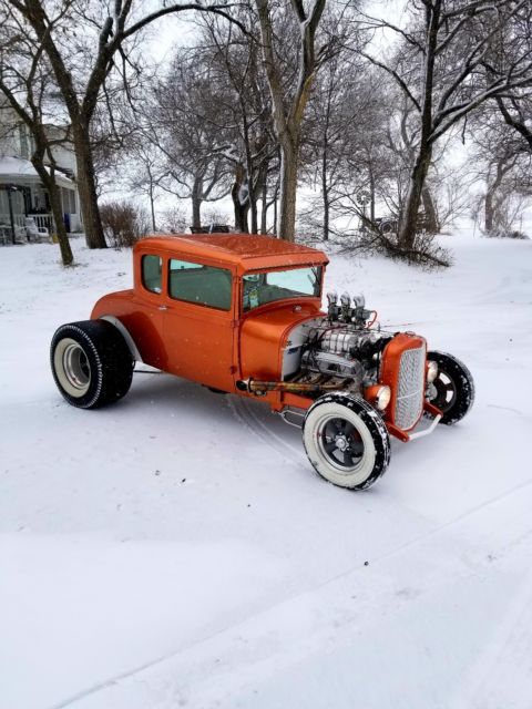 1929 ford model a coupe chopped and channeled hot rod show car blown