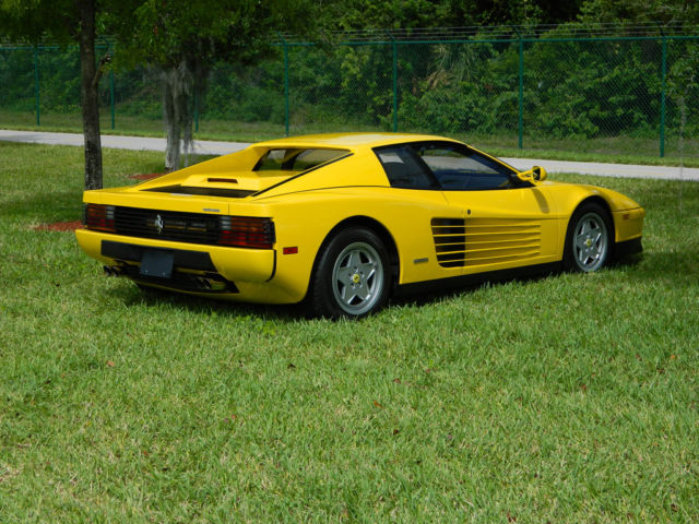 1990 ferrari testarossa fly yellow full belt service completed 6/16 clean carfax
