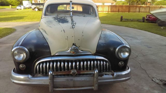 this is a 1948 buick roadmaster with a fireball 8. runs and drives. barn find