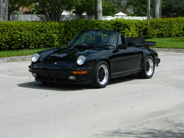 1989 porsche 911 cabriolet whale tail triple black 48k paint a mile deep 5 speed