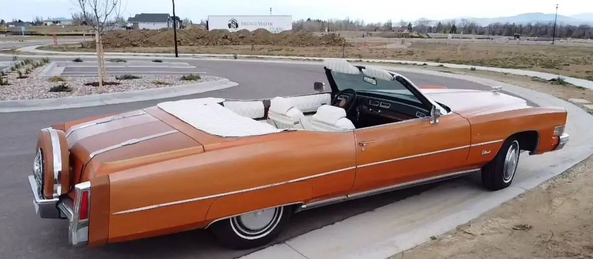 1974 cadillac eldorado 8.2 convertible orange fwd automatic