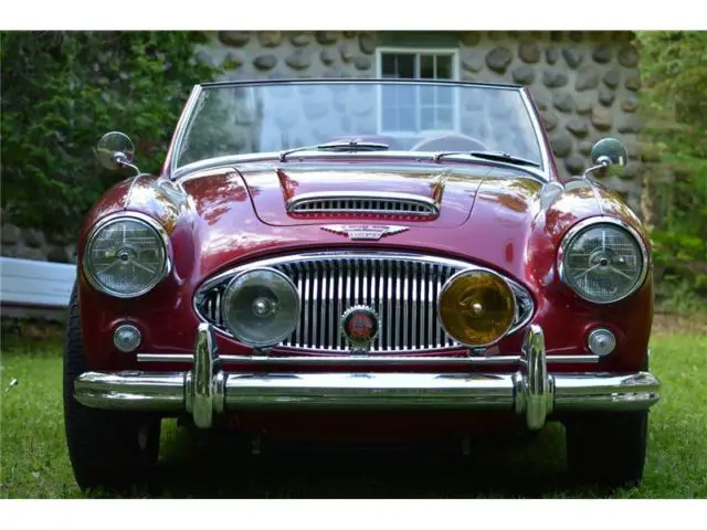 austin healey 3000 mk ii , bt7 ii tricarb, 1961 burgudy. complete restauration