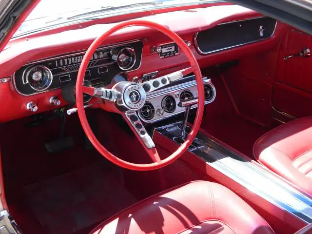 rare 1965 ford mustang 2+2 fastback a code auto a/c pw ps pb wimbleton white red