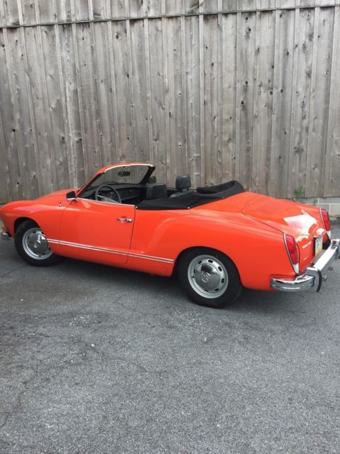 1972 vw volkswagon karmann ghia convertible blood orange super snazzy!