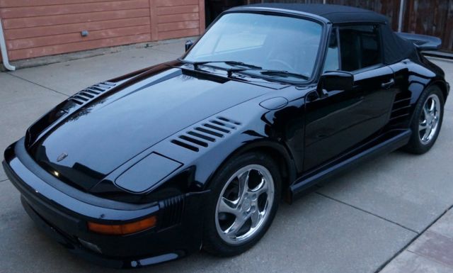 1985 porsche 911 carrera cabriolet metal slant nose conversion 35k black on blk