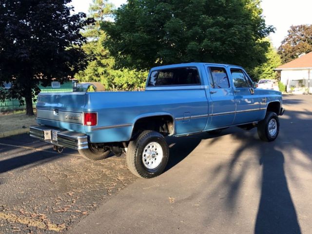 1987 chevrolet silverado 3500 4x4 k30 3+3 crew cab long bed 58k miles! rust free