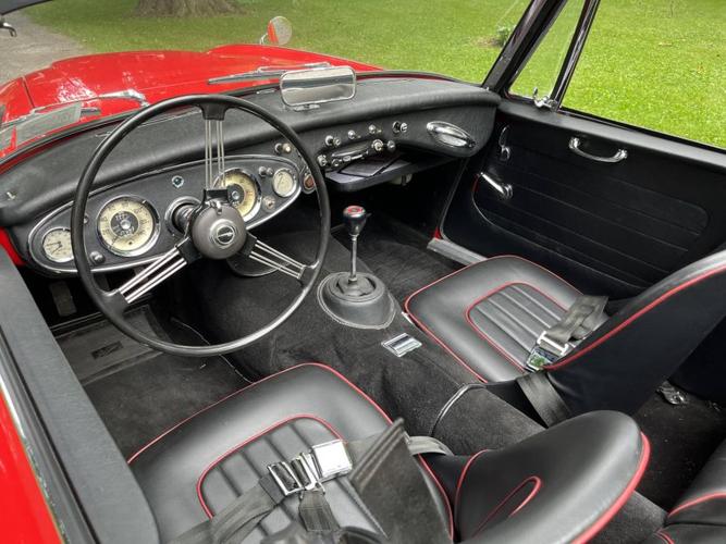 restored 1963 austin-healey 3000 mk ii bj7 convertible in stanley, new york