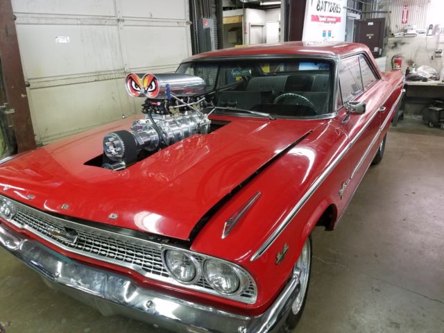 1963 ford galaxie 1963.5 galaxie fast back promod hotrod blower car