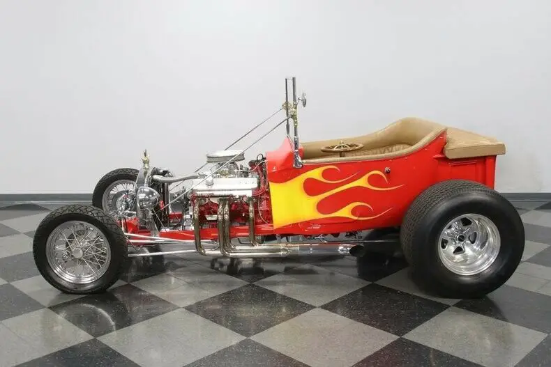 classic vintage chrome hot street rod fomoco classic instruments red tan flames