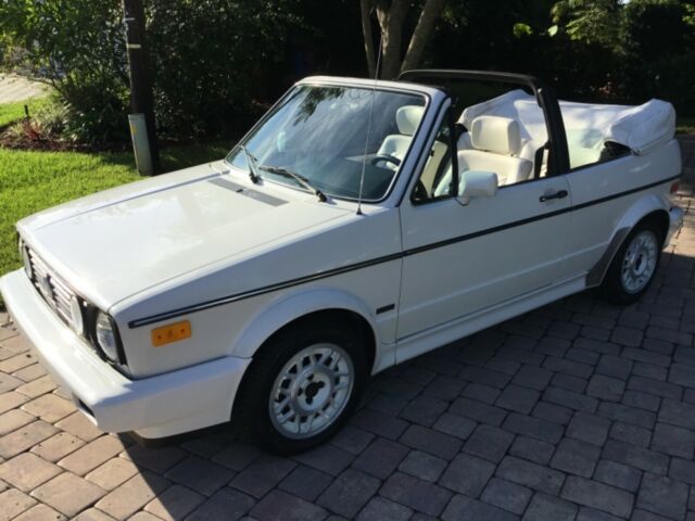 mint low miles 1988 triple white volkswagen cabriolet