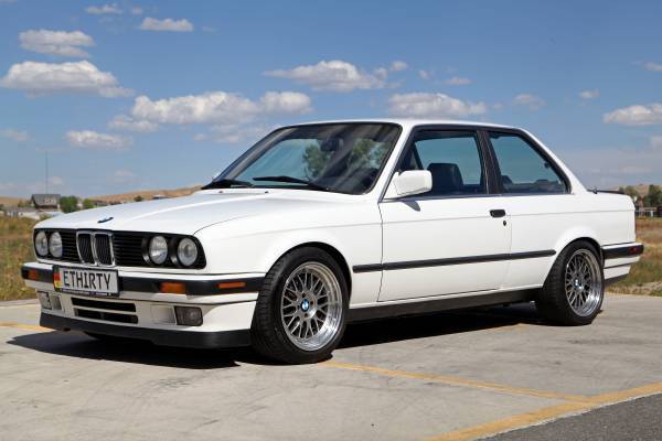 1988 bmw e30 325is alpine white / black leather plastic bumpers crack-free dash