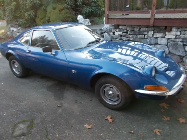 1969 opel gt 4 speed sports car blue with black interior low miles no reserve