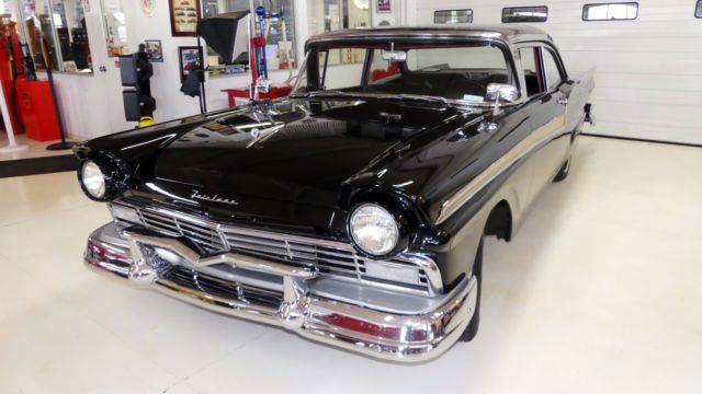 1957 ford fairlane 500 1 black 2 door post 292 automatic