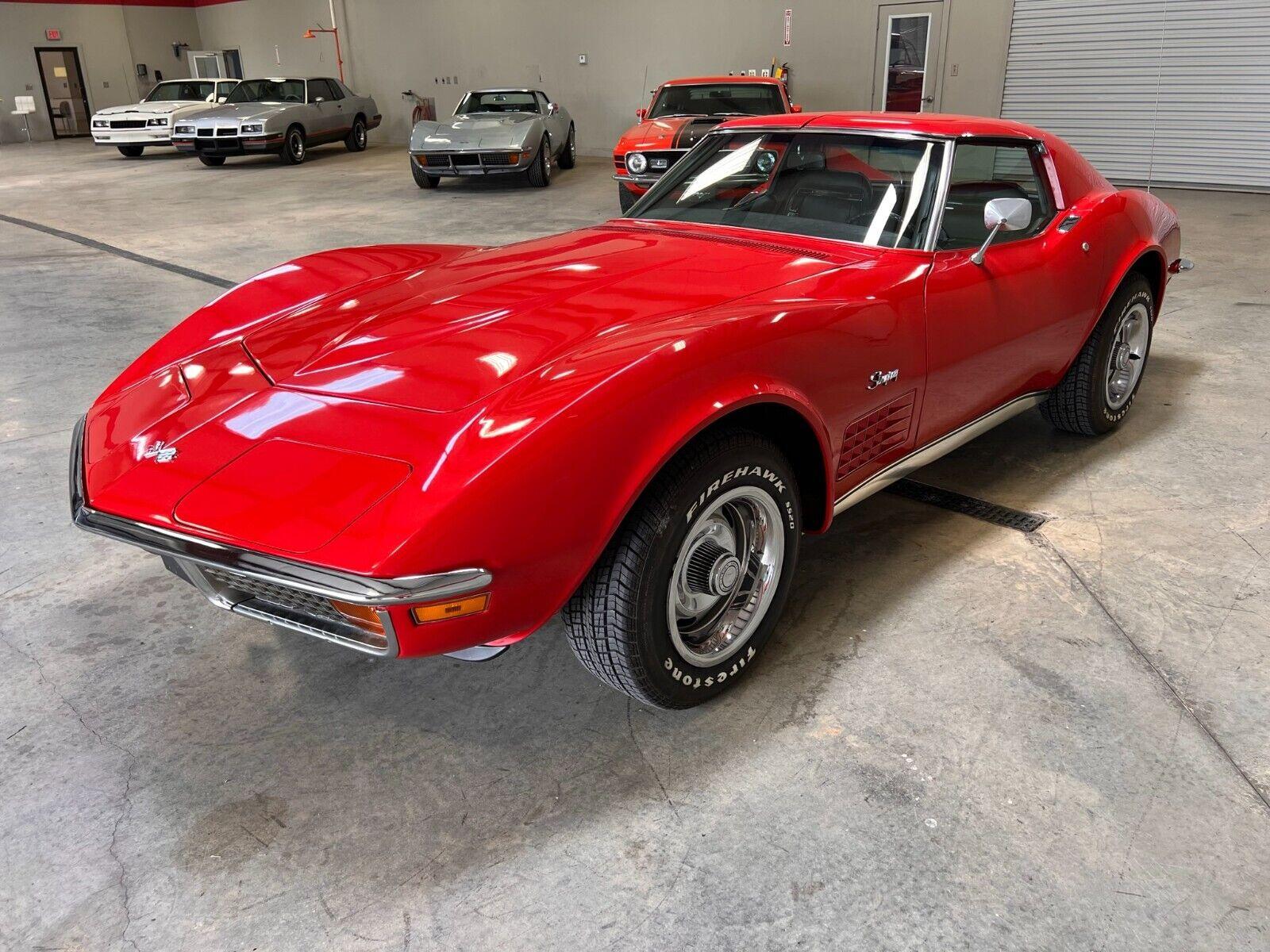 1972 chevrolet corvette automatic 350 v8 mille miglia red black leather