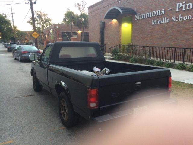 1990 dodge dakota convertible pickup truck / black / red interior