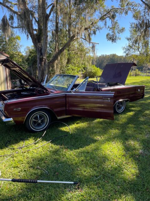 1966 plymouth satellite convertible red rwd automatic