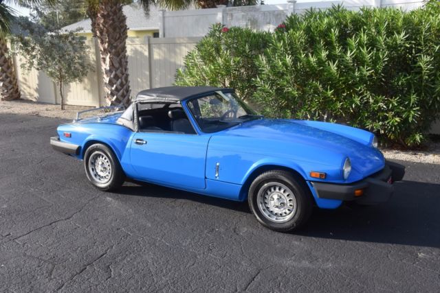 1980 triumph spitfire 1500 0 miles tahiti blue convertible 1,493cc 4-speed manua