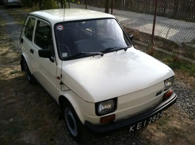 fiat 126 1988, pearl white, black leather interior, in chantilly, va from poland