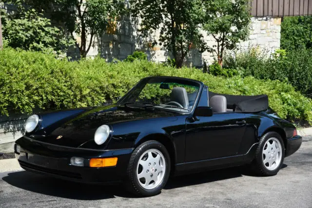 964 carrera c2 cabriolet, low 59k mi, 5-speed, 247hp, clean, gorgeous, black