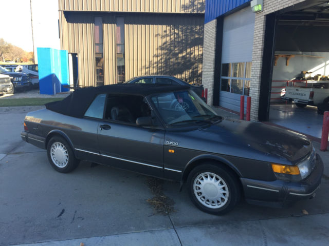 1987 saab 900 16v turbo 5 speed convertible power windows top black interior