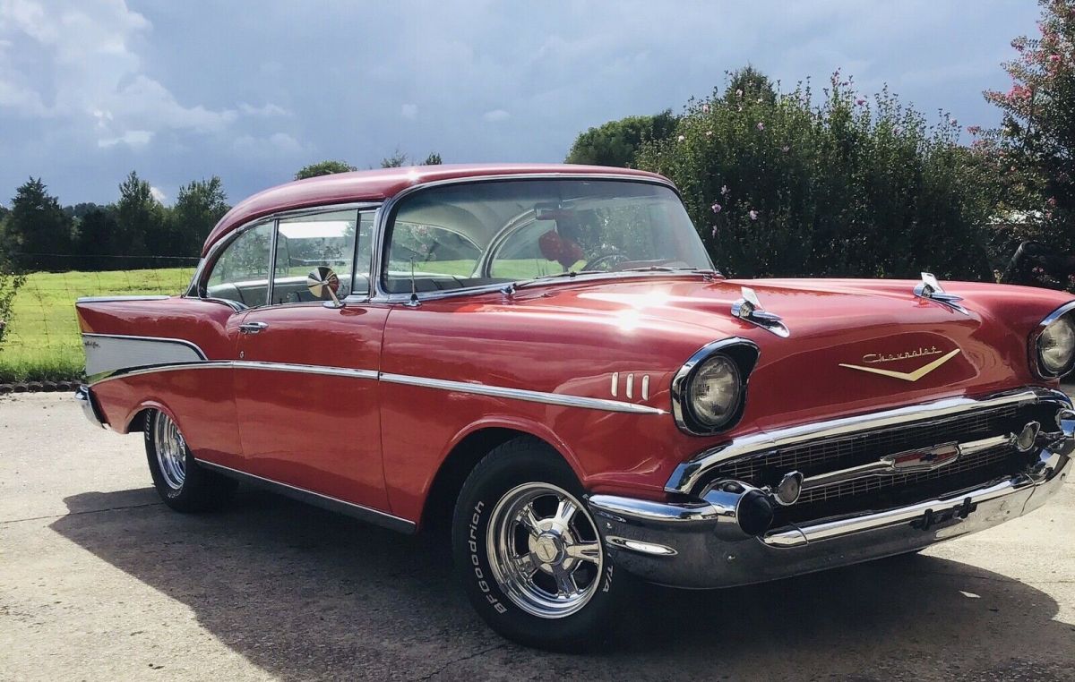 1957 chevrolet bel air red fwd manual