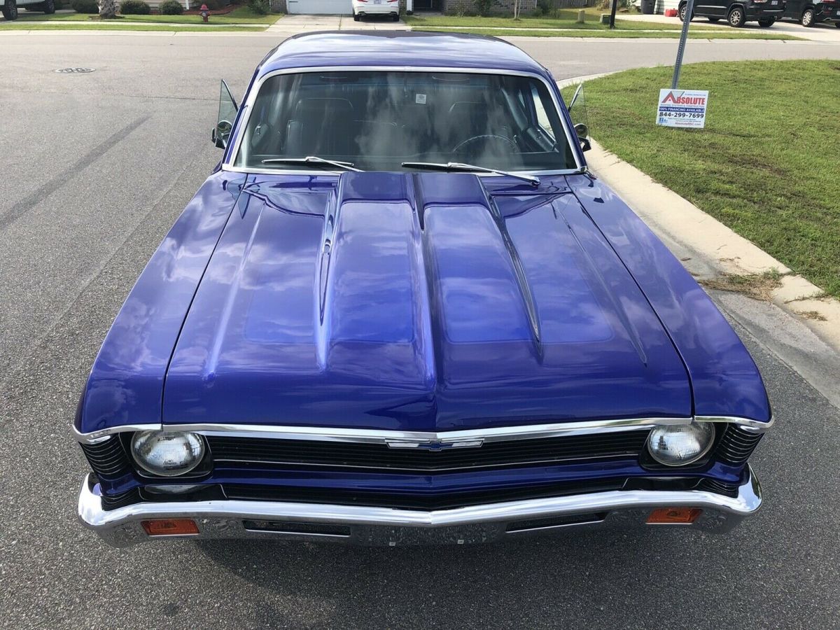 1972 chevrolet nova blue rwd automatic chrome