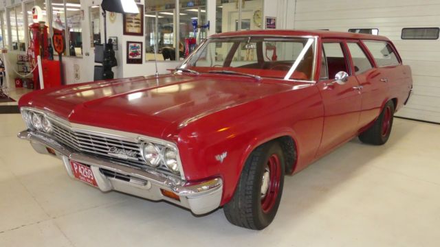 1966 chevrolet biscayne wagon 90572 miles red station wagon 283 automatic