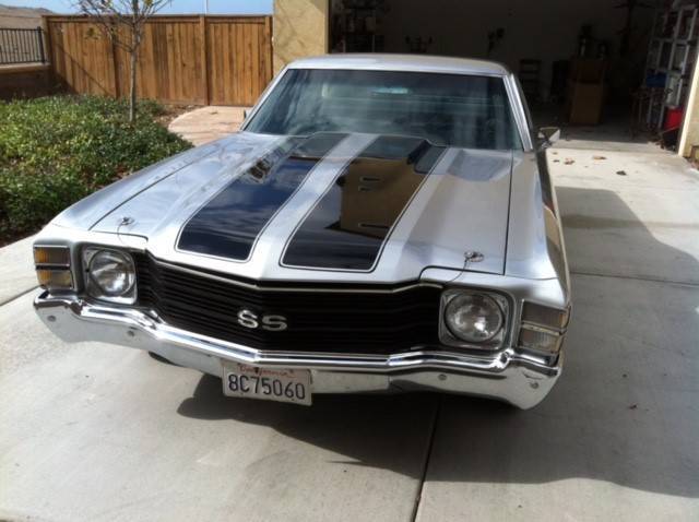 chevrolet el camino 1972 silver and black
