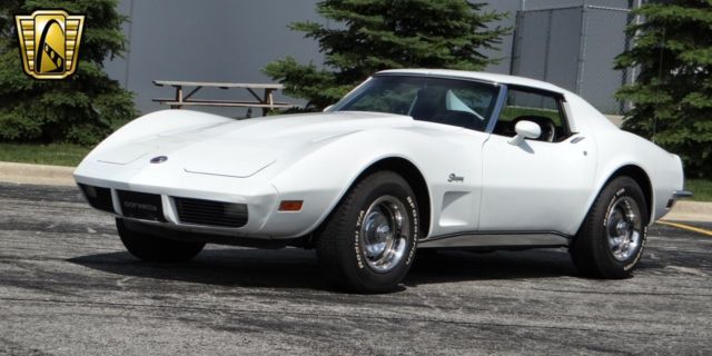 1973 chevrolet corvette 52507 miles white coupe 350 cid v8 5-speed manual