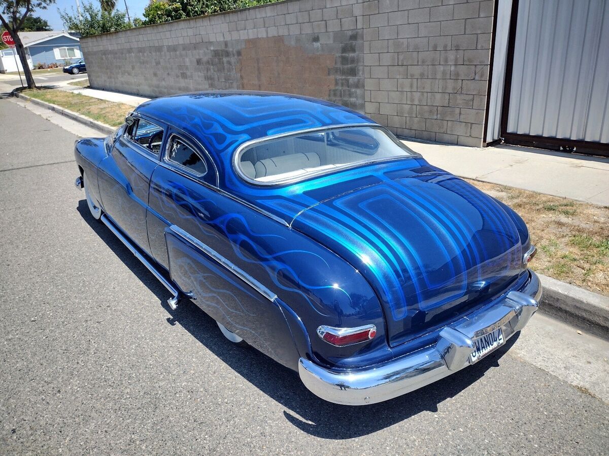 1950 mercury custom coupe blue rwd automatic