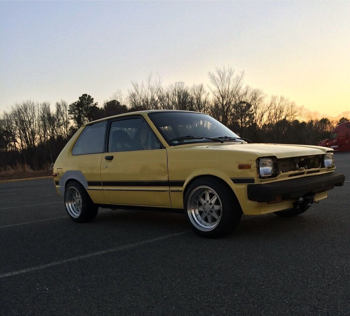1982 toyota starlet hatchback yellow