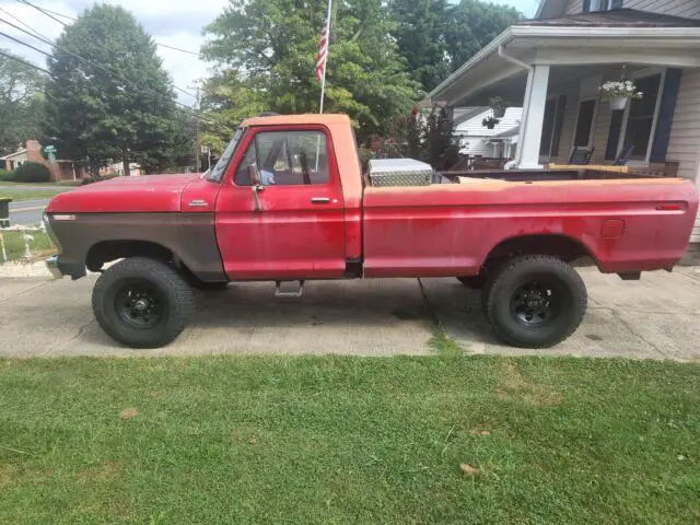1979 ford f250 pickup red 4wd manual custom
