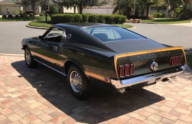beautiful & rare 1969 black jade 428 cobra jet mustang matching numbers car