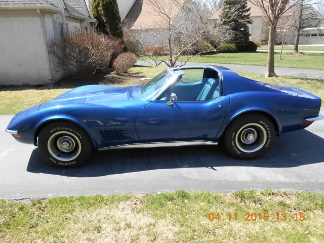 1972 targa blue corvette factory ac auto power steering 350 numbers matching