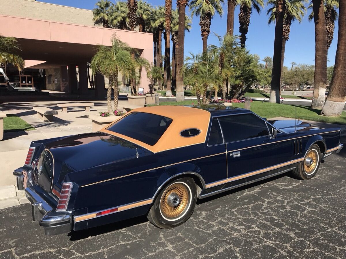 1977 lincoln mark v coupe blue bill blass