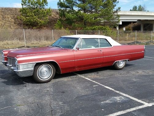 1965 cadillac deville 68152 miles red/white