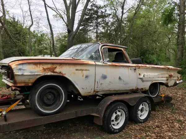 1960 chevrolet el camino project three on the tree, good title and vin