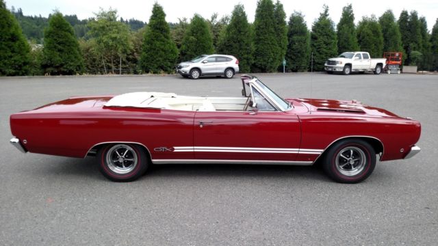 1968 plymouth gtx convertible 4 speed red dana 60 440 hp manual stick vert tach