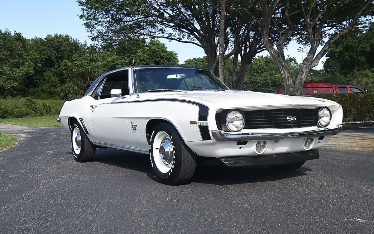 1969 chevrolet camaro ss x22 396/375 hp 4 speed dover white