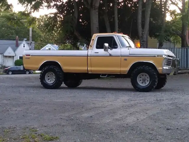 1975 ford f100 4x4 xlt longbed power steering tu tone original nice paint strait