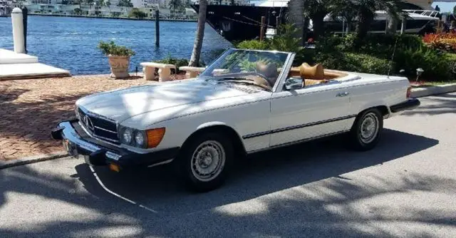 1980 mercedes-benz 450sl 64k miles two owners white over tan new soft top
