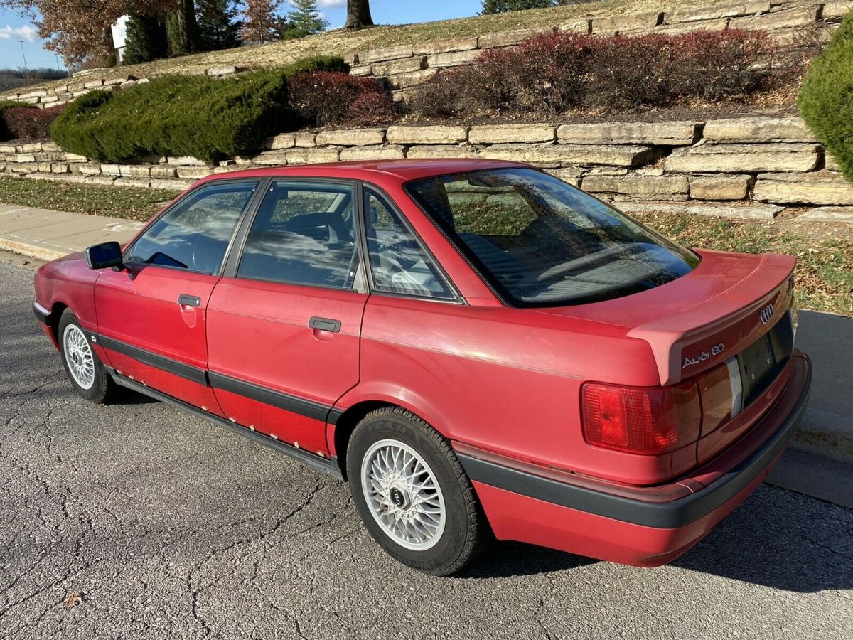 1991 audi 80 quattro sedan red quattro