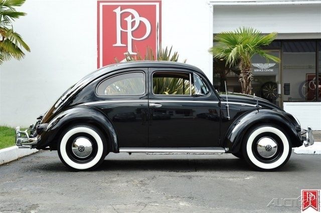 1956 volkswagen 'oval window' beetle, black with red interior, 55,812 miles