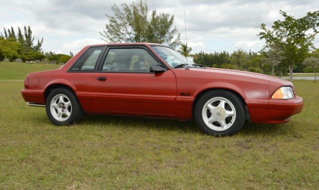 1993 ford mustang lx coupe notchback 2 door red manual v8