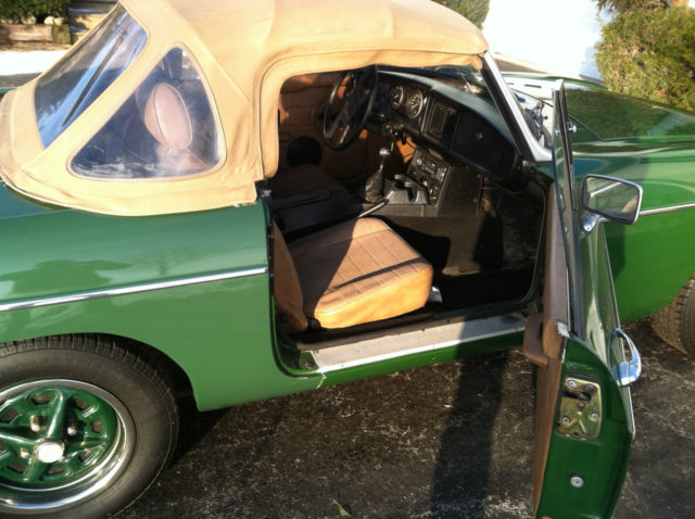 green 1980 mgb convertible