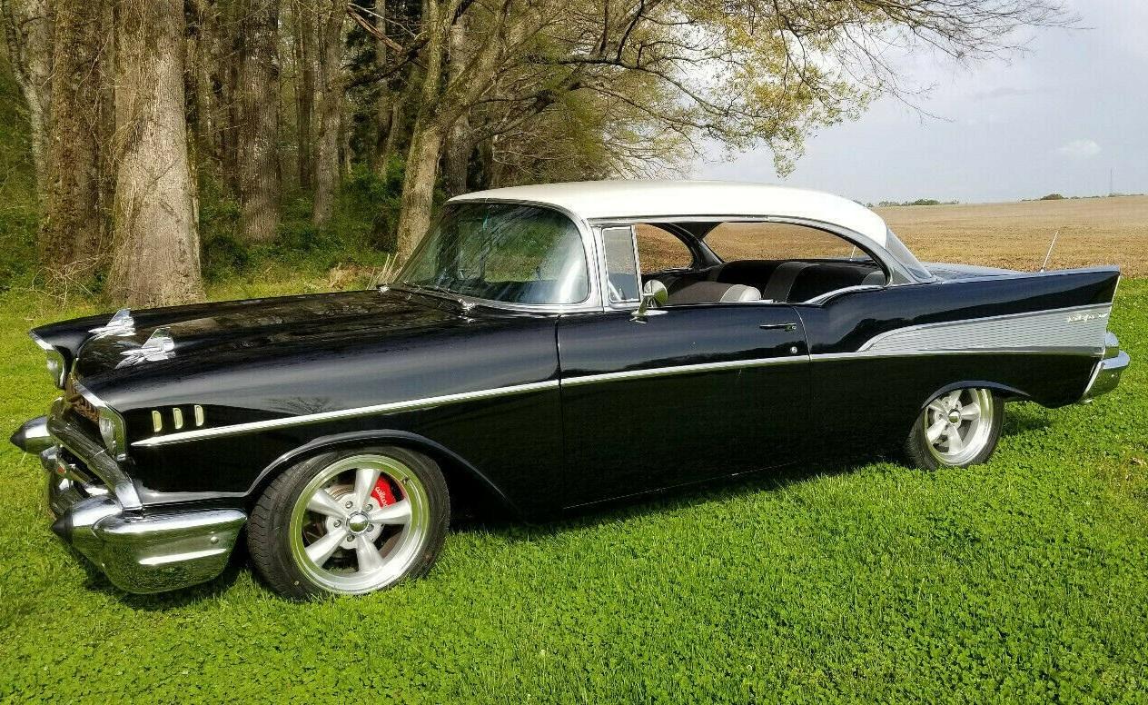 1957 chevrolet bel air150210 bel air black sedan restoration completed in 2010