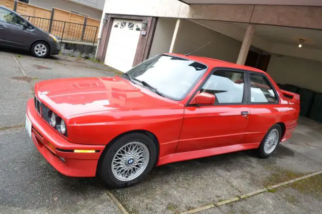 bmw m3, 1991 e30, brilliant red / natur leather
