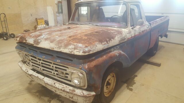 1965 ford f100 regular cab 6 cyl 240, auto lots of character and patina, runs